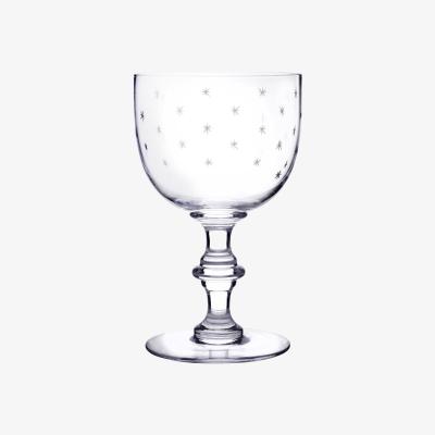 Wolf & Badger Four Hand Engraved Crystal Wine Goblets With Stars Design | The Vintage List