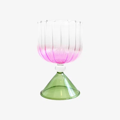 Wolf & Badger Pink / Purple Gatsby Goblet - Set Of Six - Rose | Lodore