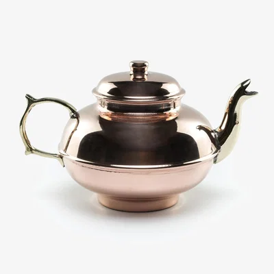 Wolf & Badger Neutrals / Rose Gold Handcrafted Copper Teapot With Brass Handle | Anatoliacraft