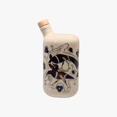 Wolf & Badger Blue / Brown / White Artisan Crafted Ceramic Two Bird Bottle And Vase Black and Wild