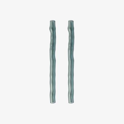 Wolf & Badger Grey / Green / Neutrals Wavy Cocktail Drinking Straw | Set Of Two | Cool Gray | Karen Kriegel