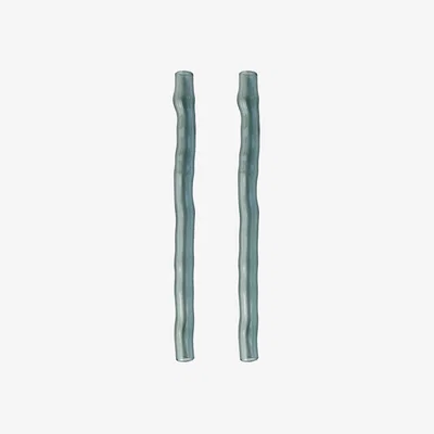 Wolf & Badger Grey / Green / Neutrals Wavy Cocktail Drinking Straw | Set Of Two | Cool Gray | Karen Kriegel