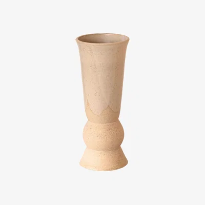 Wolf & Badger White Ceramic Pedestal Tall Vase Mette Ceramics