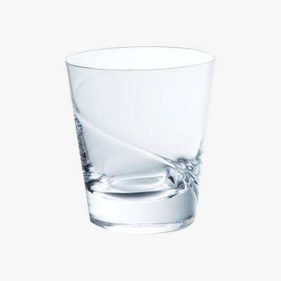 Wolf & Badger White Kirameki Old Fashioned Glass - One Line, Clear | Sghr Sugahara