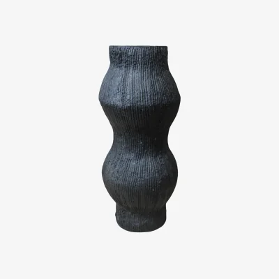 Wolf & Badger Black Gege Paper Mache Vase Carbon Fifty | One Size | Botanical Boys