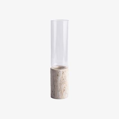 Wolf & Badger Neutrals Soliflor Travertine Marble Vase - Small And Jacob