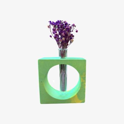 Wolf & Badger Square Vase - Green | By Shax