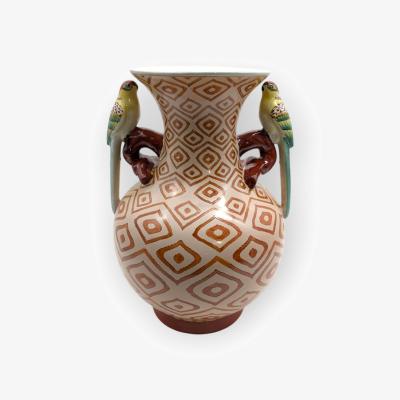 Wolf & Badger Had Painted Porcelain Parakeet Patterned Vase | One Size | Fable and Mirth