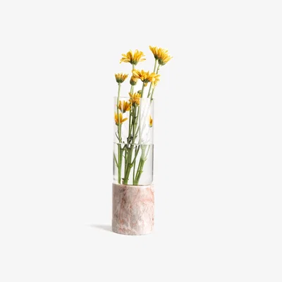 Wolf & Badger Pink / Purple Soliflor Pink Marble Vase - Pink & Purple And Jacob