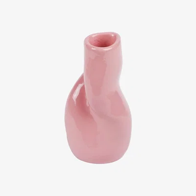Wolf & Badger Pink / Purple Squashed Pink Resin Stem Vase Rhea Kalo
