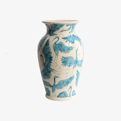 Wolf & Badger Green / Blue X Large Herons H& Painted Vase - Teal Blue, Green | Rosanna Corfe