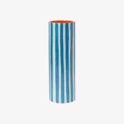 Wolf & Badger Blue / White / Yellow Amalfi Coast Vase | Casabyjj