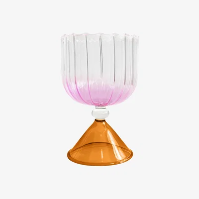 Wolf & Badger Pink / Purple / Gold Gatsby Goblet - Set Of Four - Burnt Rose | Lodore