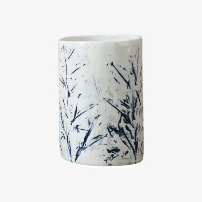 Wolf & Badger Blue / White Cobalt Blue Fynbos Vase - Seventeen | One Size | Botanical Boys