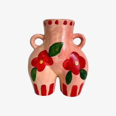 Wolf & Badger Pink / Purple Female Body Pink Floral Vase | Quillattire