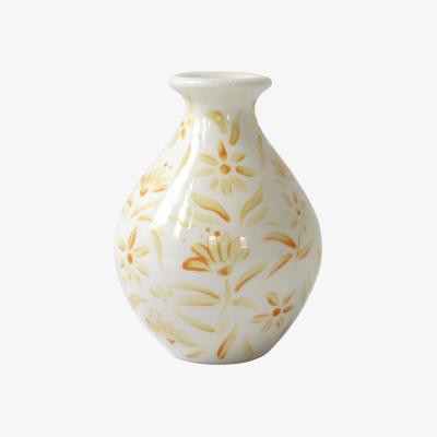Wolf & Badger Yellow / Orange / White 'Sunburst' Flowers Bud Vase - Yellow Rosanna Corfe