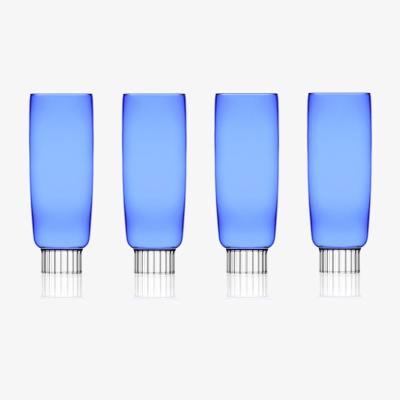 Wolf & Badger Cobalt Blue Champagne Flutes - Set Of Four | Sprezz