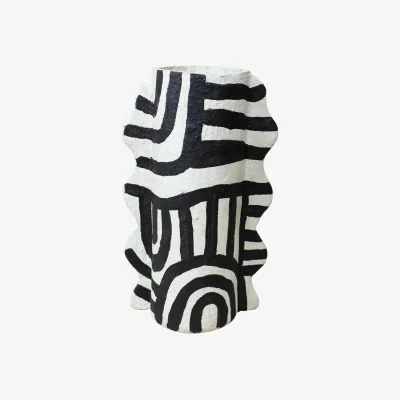 Wolf & Badger Neutrals / Black Ligagasi Paper Mache Vase Fifty Three | One Size | Botanical Boys