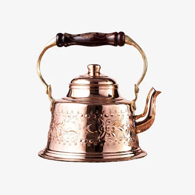 Wolf & Badger Neutrals Handmade Engraved Solid Copper Teapot - Stovetop Safe | Anatoliacraft