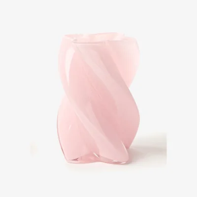 Westwing Handmade Glass Vase Marshmallow, H 20 cm
