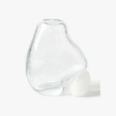 Westwing Glass Vase Nicky with Air Bubbles, H 20 cm