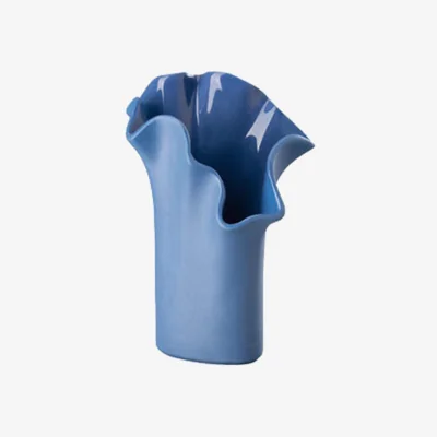 Westwing Porcelain Mini Vase Asym Midnight, H 10 cm
