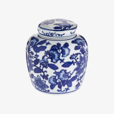 Westwing Porcelain Lidded Vase Annabelle, H 13 cm