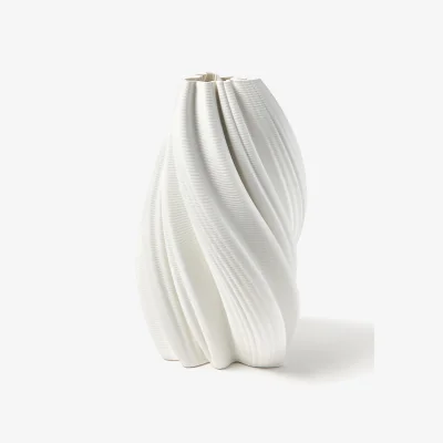 Westwing Tall 3D Printed Porcelain Vase Melody, H 42 cm
