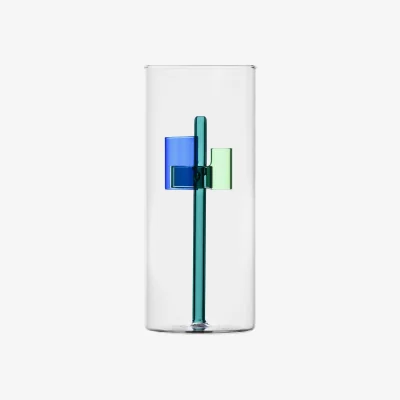 Westwing Handmade Glass Vase Standy, H 25 cm