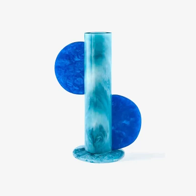 Westwing Handmade Marble Effect Vase Como, H 30 cm
