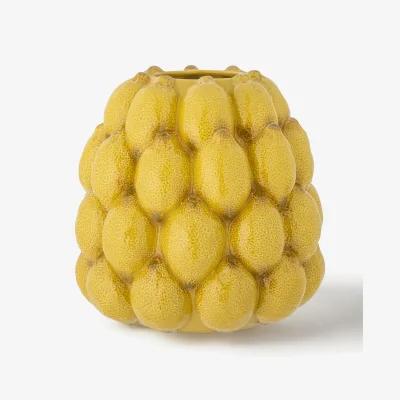 Westwing Handmade Vase Limone, H 22 cm