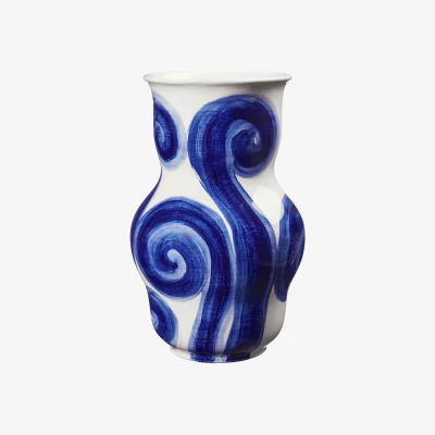 Westwing Hand-Painted Vase Tulle, H 23 cm