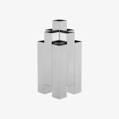 Westwing Steel Vase Tessera, H 28 cm