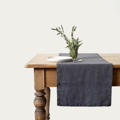 Bombinate.com Dark Grey Washed Linen Table Runner
