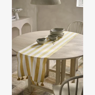 Cox and Cox Cotton Runner- Ochre Stripe