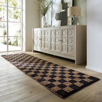 Dunelm Jute Checkerboard Runner