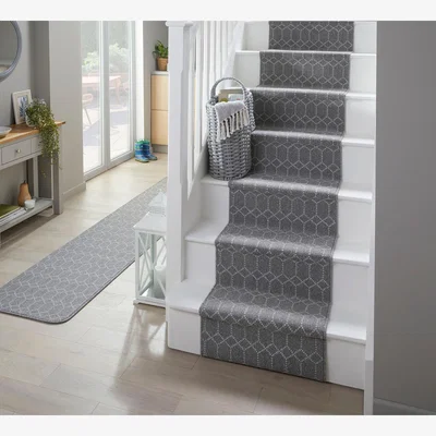 Dunelm Orion Washable Stair Runner Orion Grey