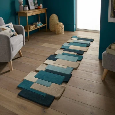 Dunelm Collage Modern Cut-Out Wool Runner