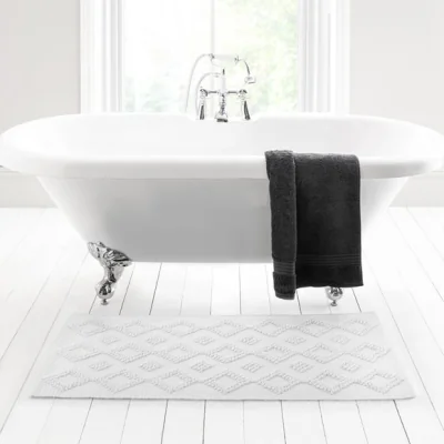 Dunelm Nomadic Diamond White Flatweave Runner White