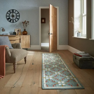 Dunelm Awen Check Wool Blend Runner