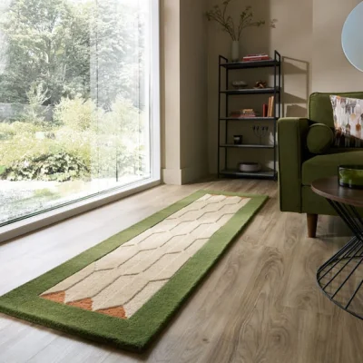 Dunelm Mara Chevron Border Wool Runner