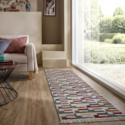 Dunelm Shuffle Geometric Check Runner
