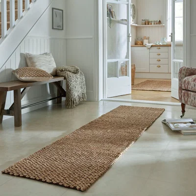 Dunelm Chunky Jute Woven Runner Chunky Jute Bitter Chocolate