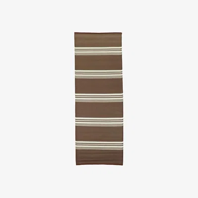 Dunelm Fallen Fruits Stripe Pattern Balcony Runner Brown