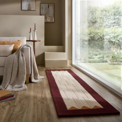 Dunelm Mara Chevron Border Wool Runner