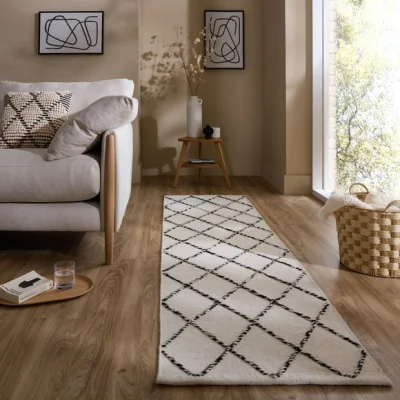 Dunelm Seb Diamond Wool Runner