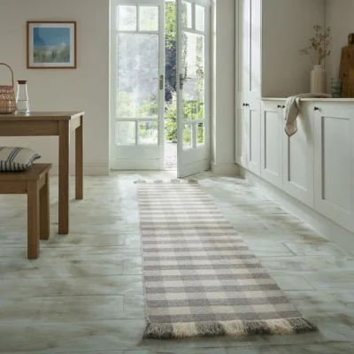 Dunelm Tess Flatweave Check Runner