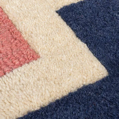 Dunelm Retro Blocks Carved Wool Runner
