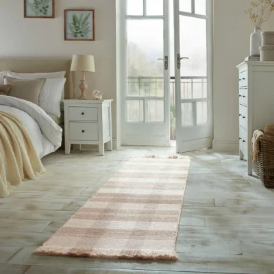 Dunelm Tess Flatweave Check Runner