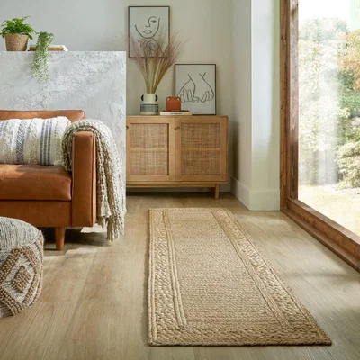 Dunelm Jute Braid Border Runner Natural